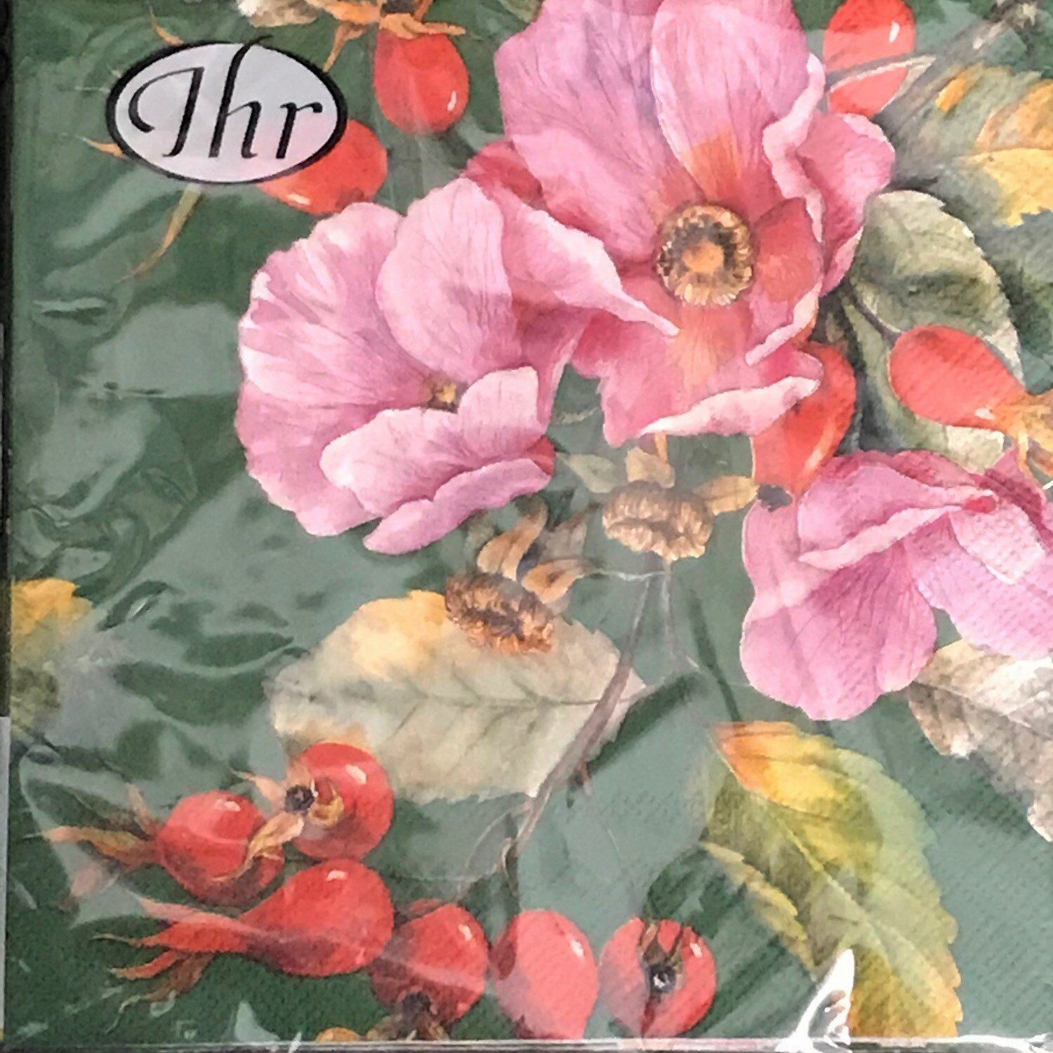Paper Napkins (Lunch): Wild Rose green