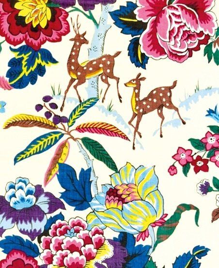 Card (V & A): Chintz Furnishing Fabric