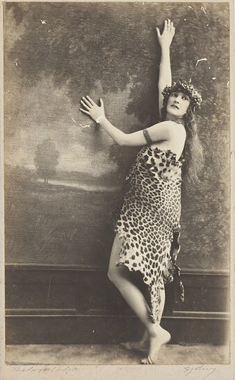 Dulcie Deamer in leopard skin costume (worn to the Artists Ball)