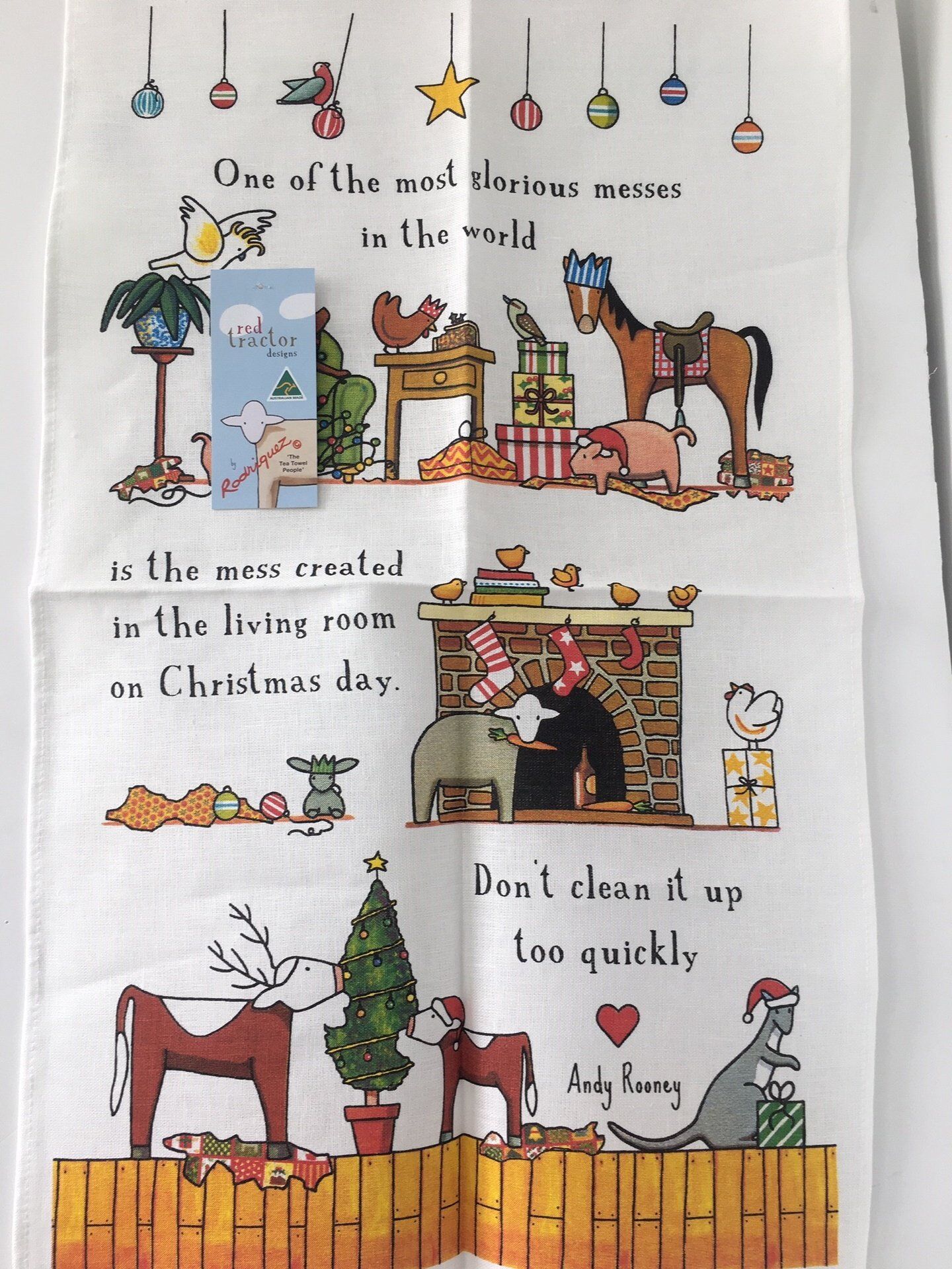 Tea Towel (Red Tractor Designs): Christmas Mess - Limited edition