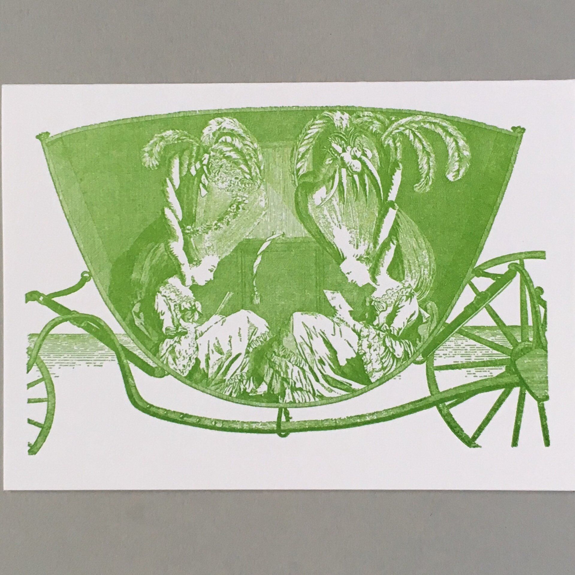 Card (Keyhole Collection): Ladies in a carriage