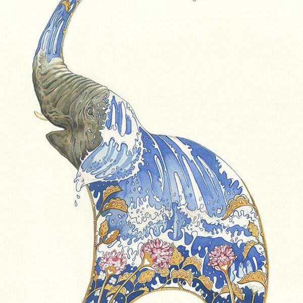 Card (DM Collection): Elephant Squirting Water