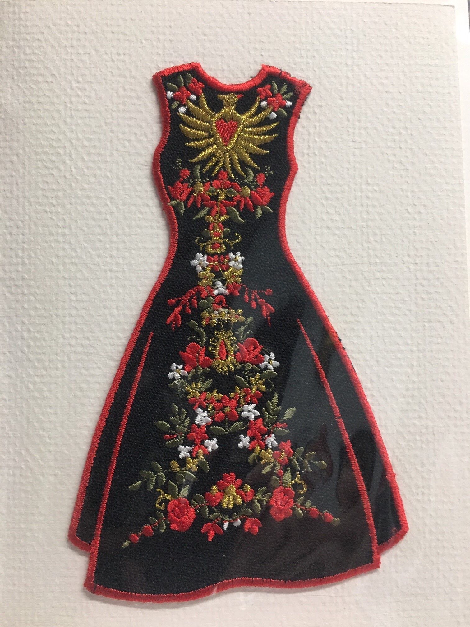 Embroidered card: Paloma Black