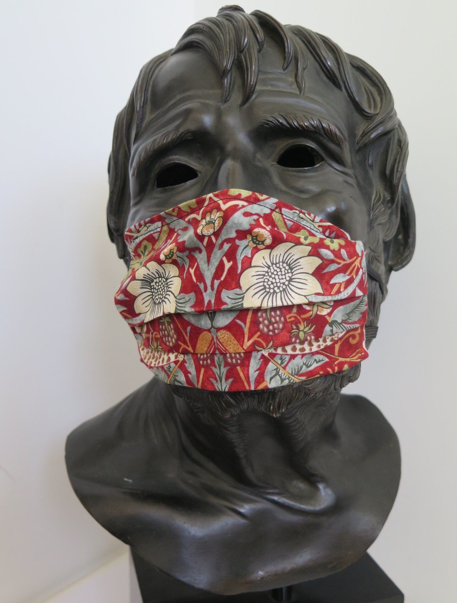 TJC Liberty Face Mask: Strawberry Thief Marigold  RED