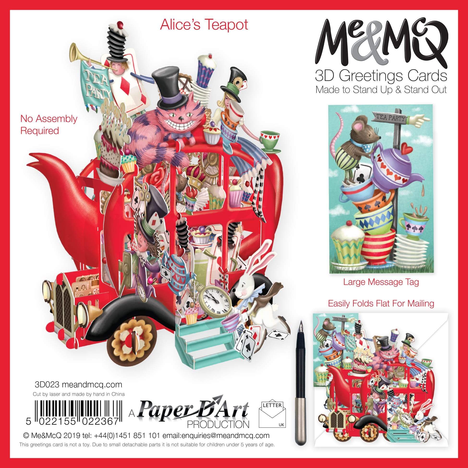 Card (3D Pop up): Alice's Teapot