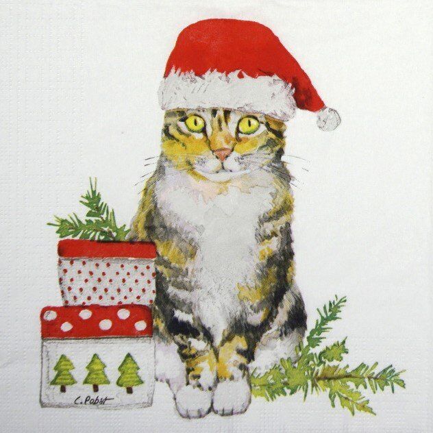 Paper Napkins (Lunch): Christmas -Christmas Kitty