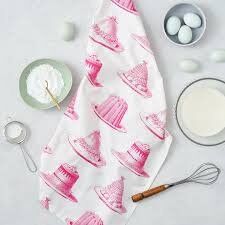 Tea Towel (Thornback & Peel): Jelly & Cake Pink