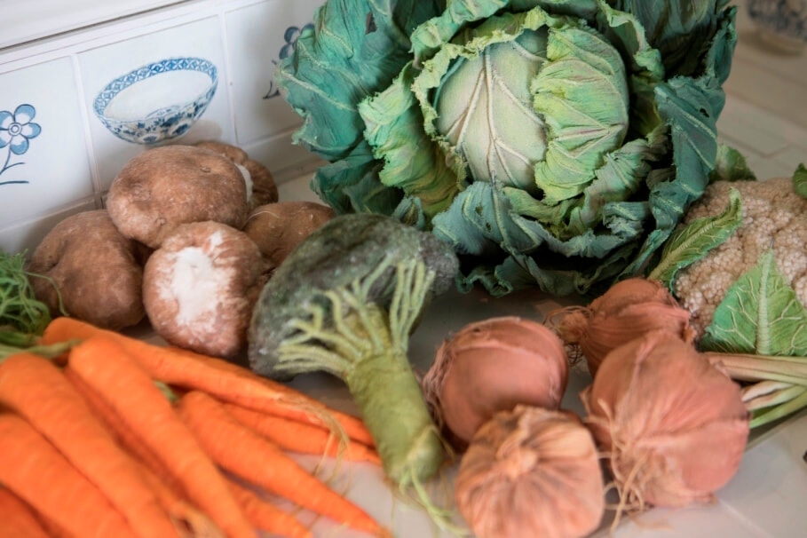 Robyn Rich fabric veggies in The Kitchen