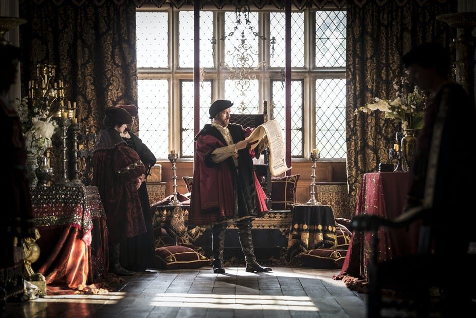 Damian Lewis as King Henry VIII in Wolf Hall. Image Broadcasting on 11 April 2015 on BBC First