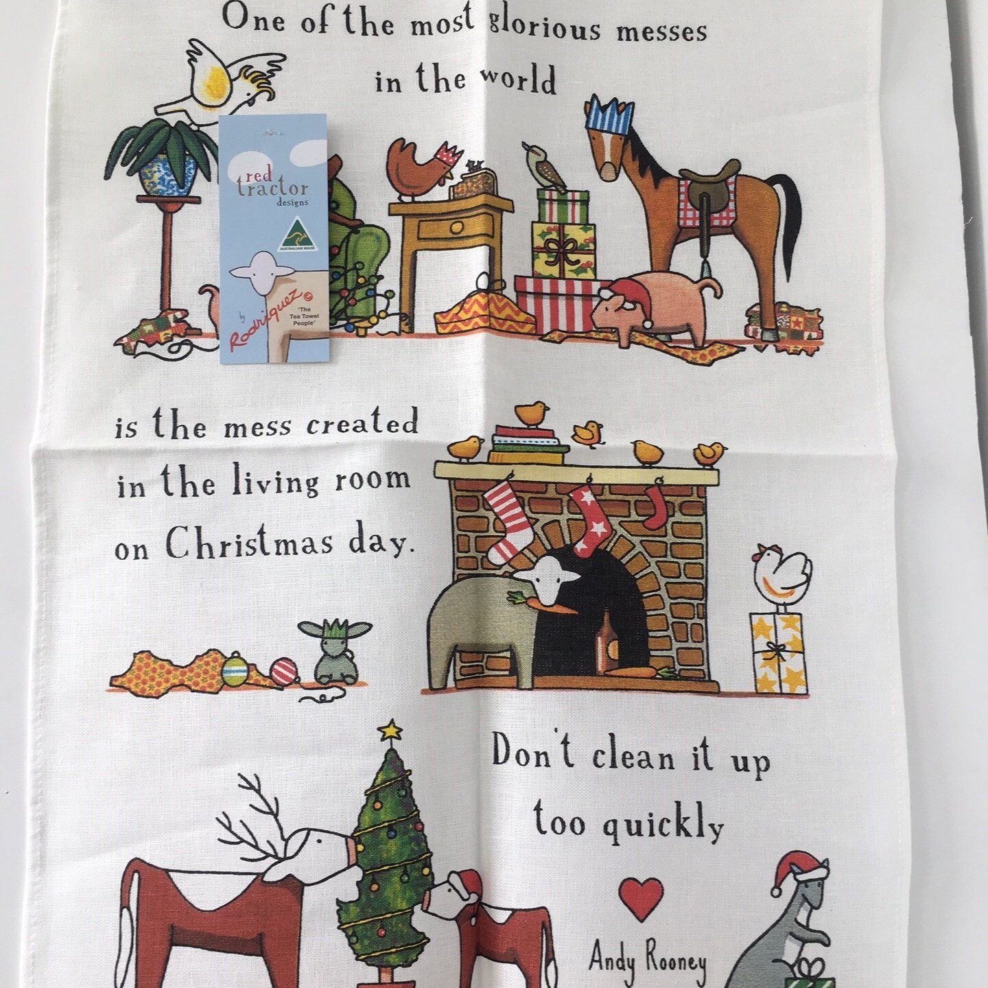 Tea Towel (Red Tractor Designs): Christmas Mess - Limited edition