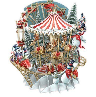 Card (3D Pop up): Christmas - Snow's Carousel