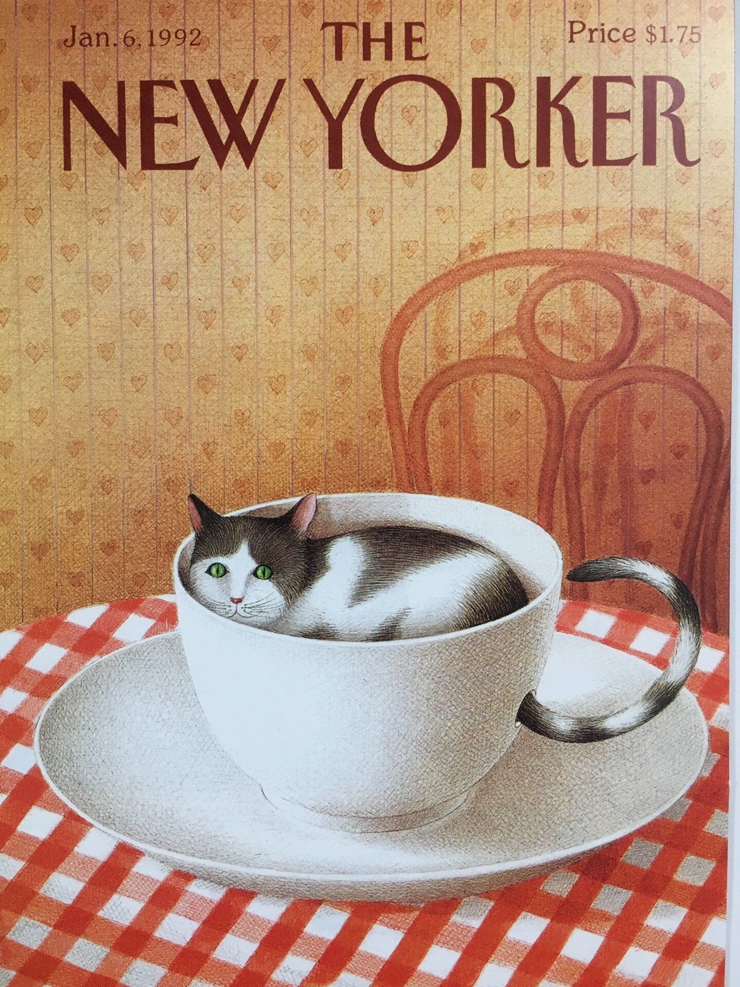 Card (The New Yorker Cover Card): Cat in a Teacup