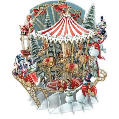 Card (3D Pop up): Christmas - Snow's Carousel