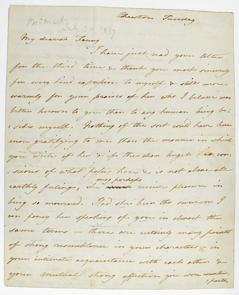Cassandra Austen to Fanny Knight