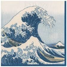 Paper Napkins (Lunch): The Great Wave  Blue