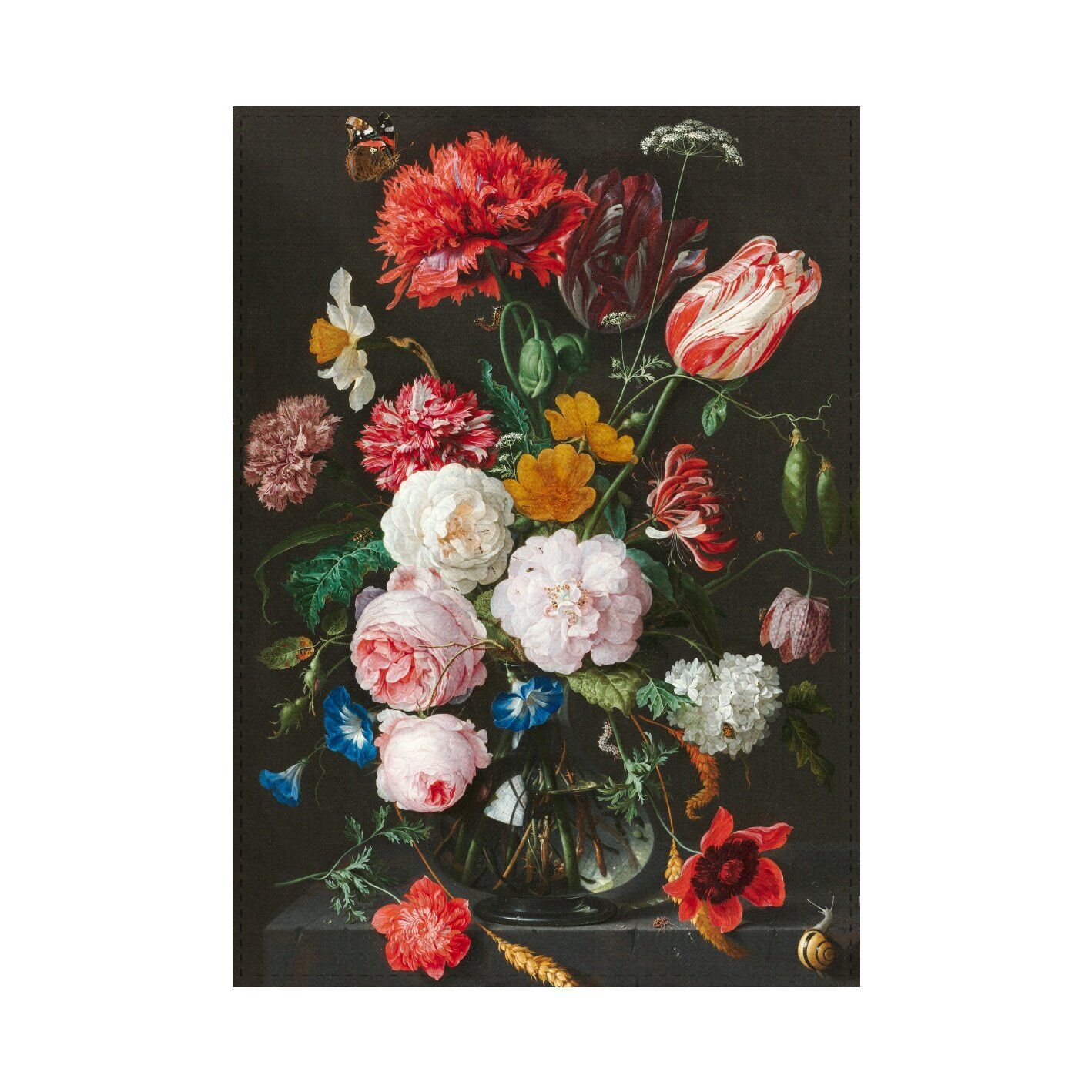 Tea Towel (Lanzfeld Editions): De Heem, Still Life with Flowers in a Vase