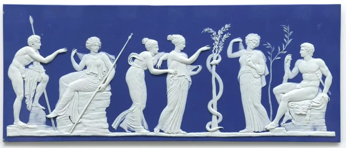 Hercules in the garden of the Hesperides, plaque NGV