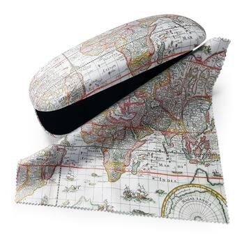 Glasses Case:Antique Maps - Map of the World