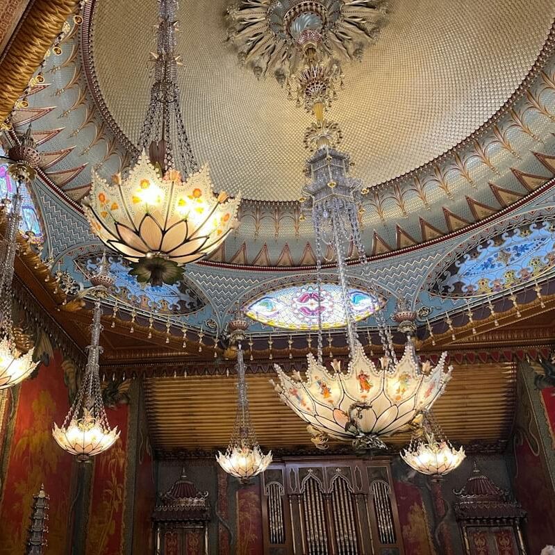 Lotus chandeliers Music Room Royal Pavilion Brighton