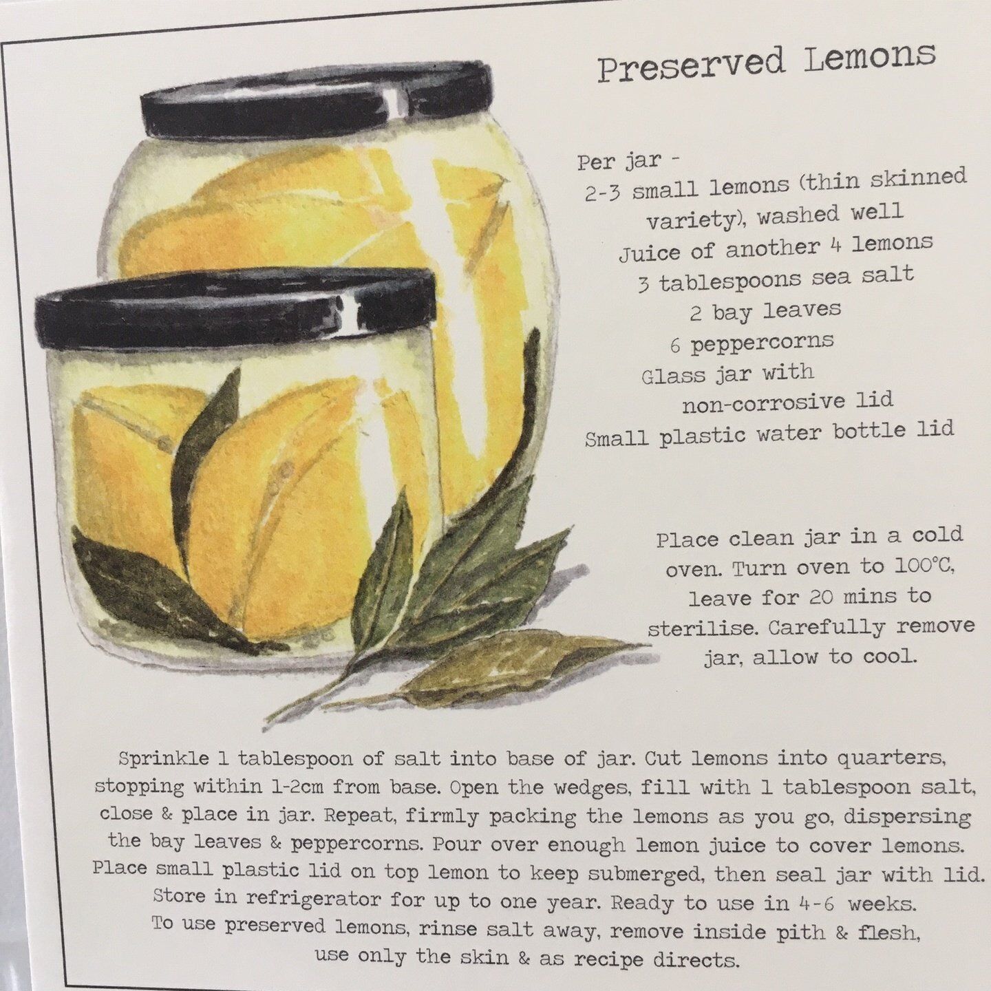 Card (Culinary): Lemons