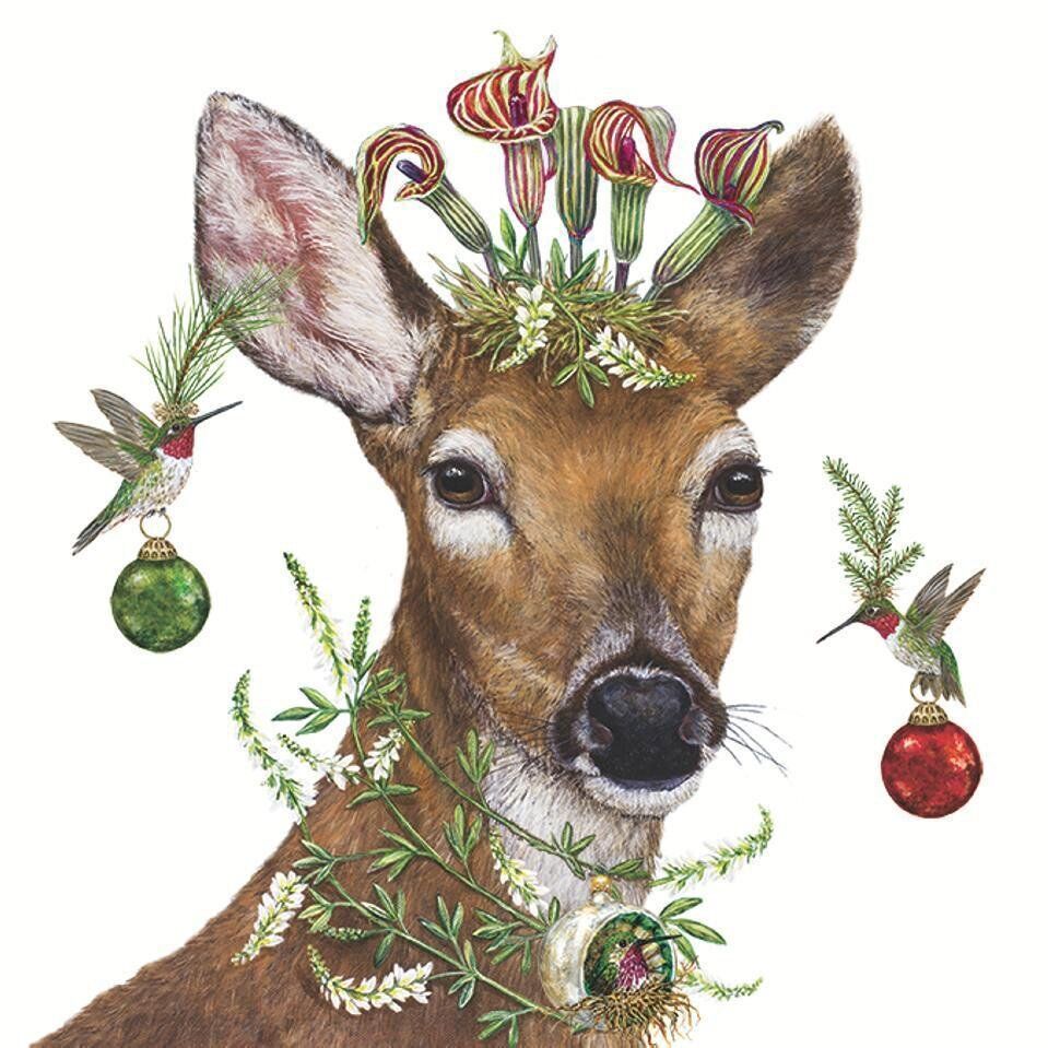 Paper Napkins (Lunch): Christmas- Vicki Sawyer Christmas Princess Deer
