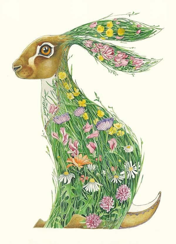 Card (DM Collection): Hare in a Meadow
