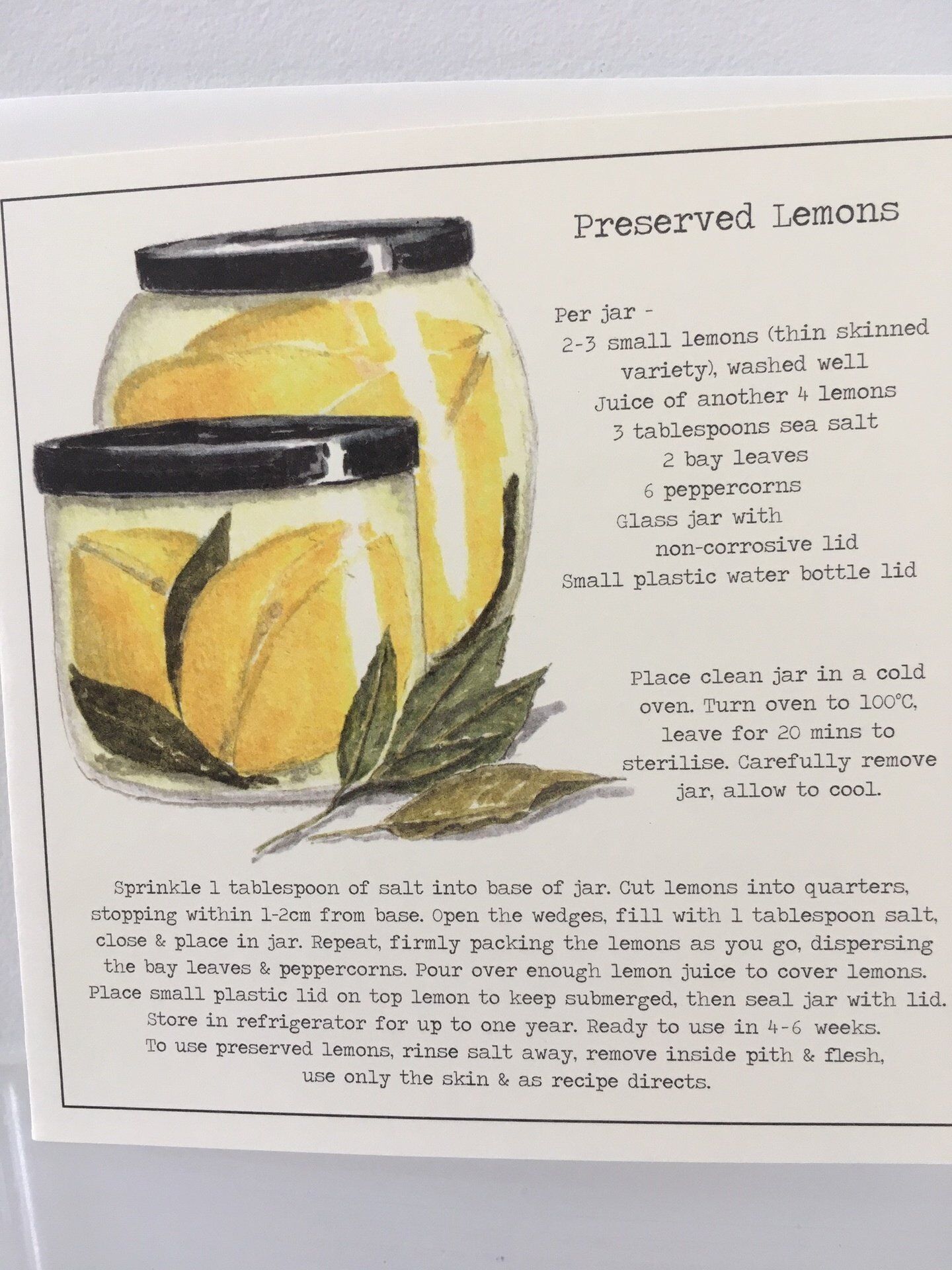 Card (Culinary): Lemons