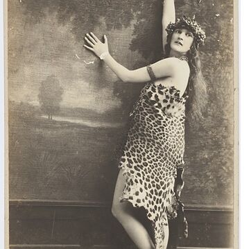 Dulcie Deamer in leopard skin costume (worn to the Artists Ball)