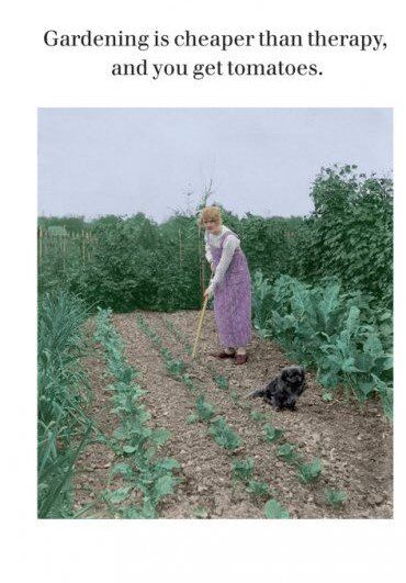 Card (Cath Tate): Gardening Cheaper Than Therapy Greeting Card