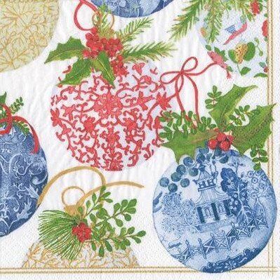 Paper Napkins (Lunch): Christmas - Porcelain Ornaments