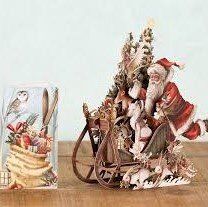 Card (3D Pop up): Christmas - Woodland Sleigh