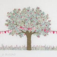 Card (Jo Butcher): Tree in Blossom with Bunting