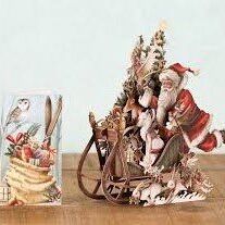 Card (3D Pop up): Christmas - Woodland Sleigh