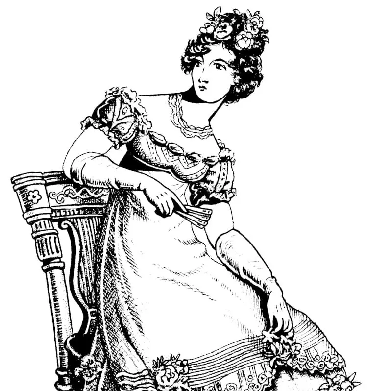 A lady in evening dress