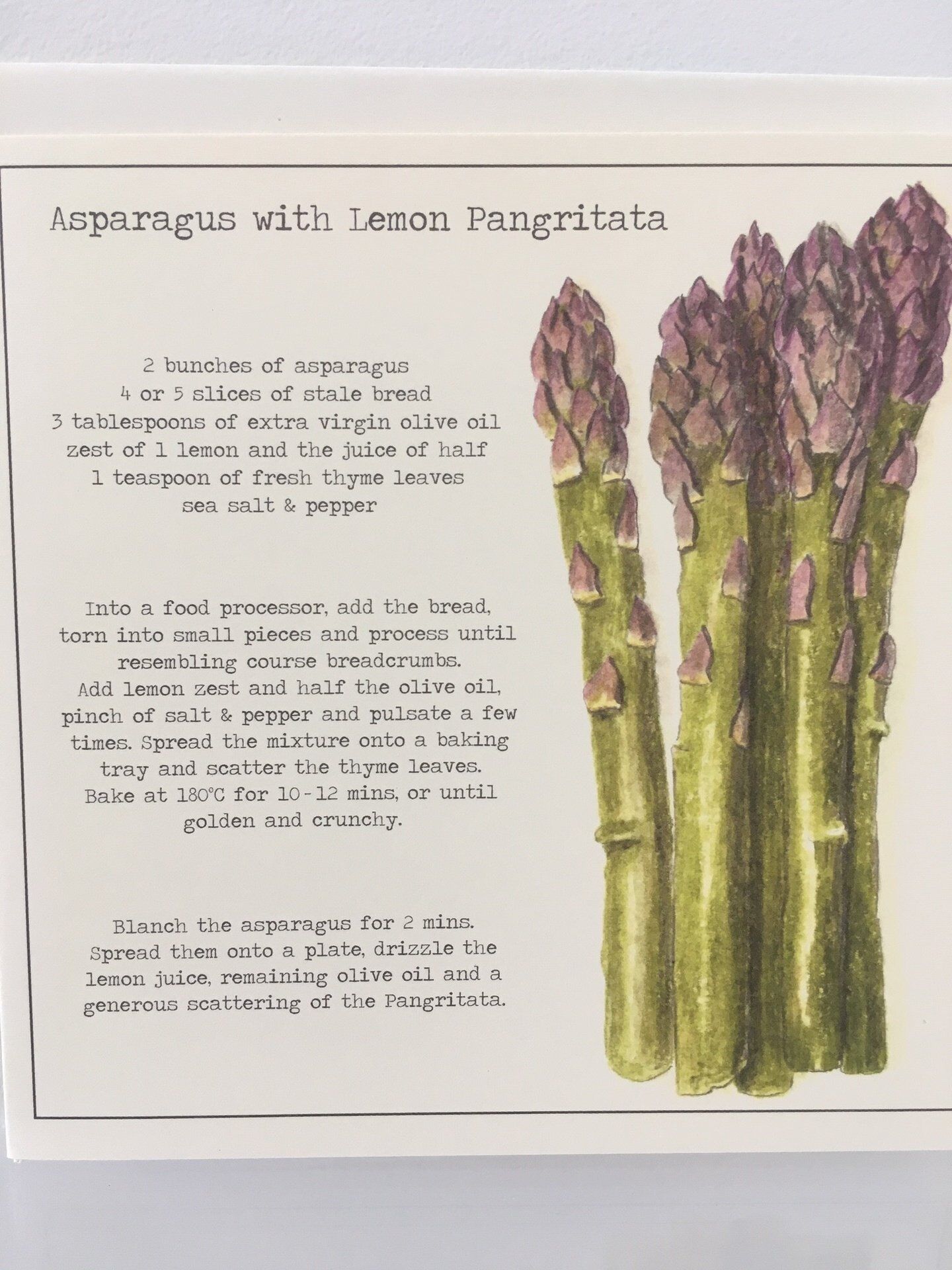 Card (Culinary): Asparagus
