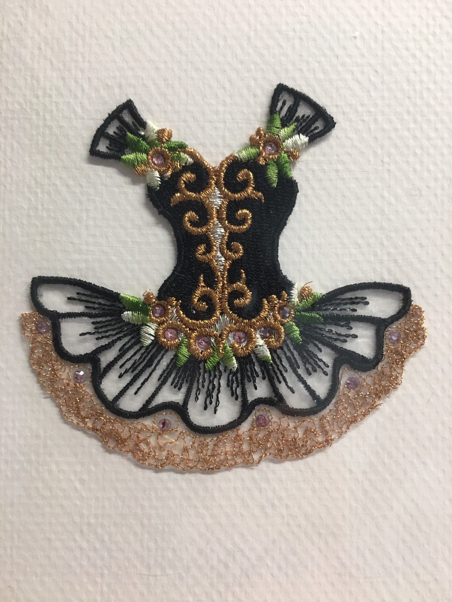 Embroidered card: Black Ballet Tutu