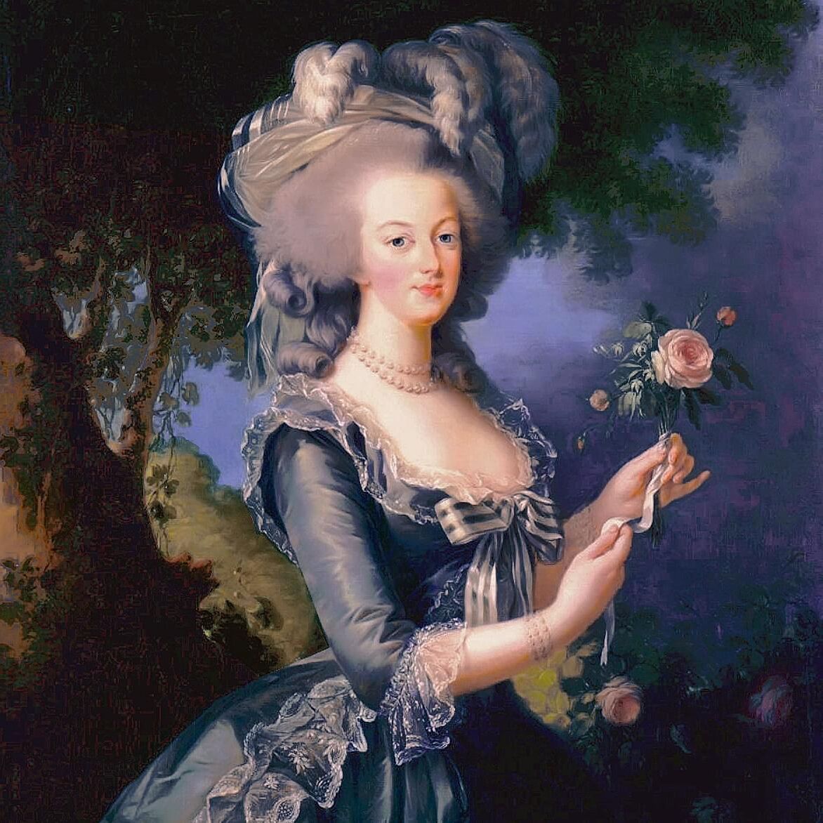 1783 Marie Antoinette holding a rose by Élisabeth-Louise Vigée-Lebrun (Versailles)_edited