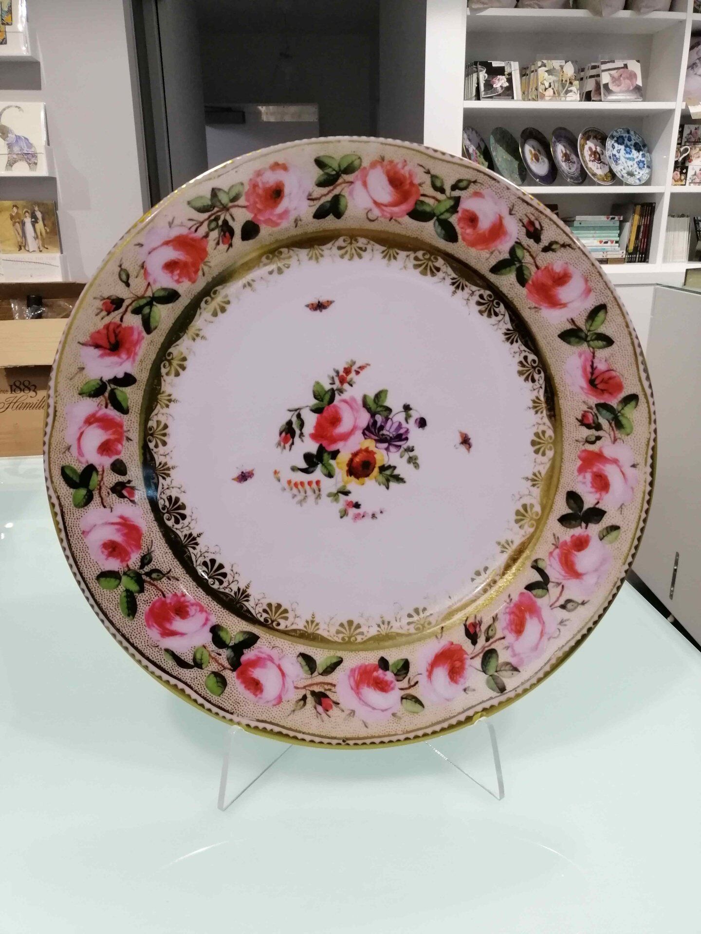 Tin Plate: V & A - Pink Roses