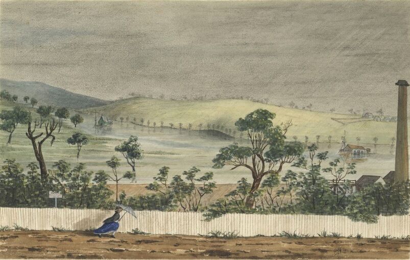 Yarra River in flood 1862