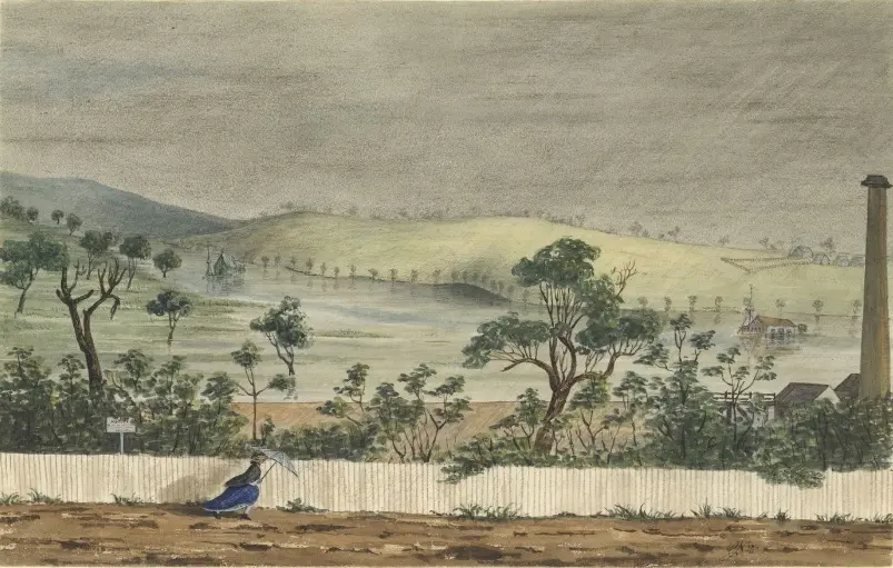 Yarra River in flood 1862