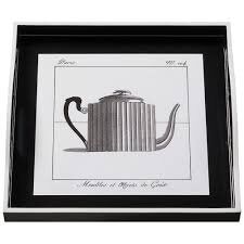 Tray (Small Square): Teapot on Black