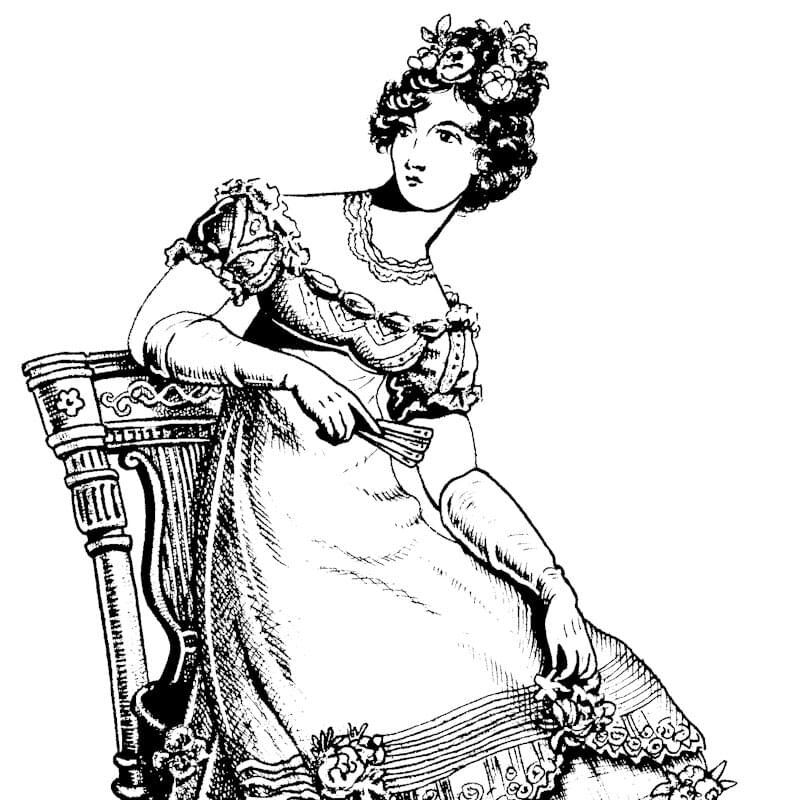 A lady in evening dress