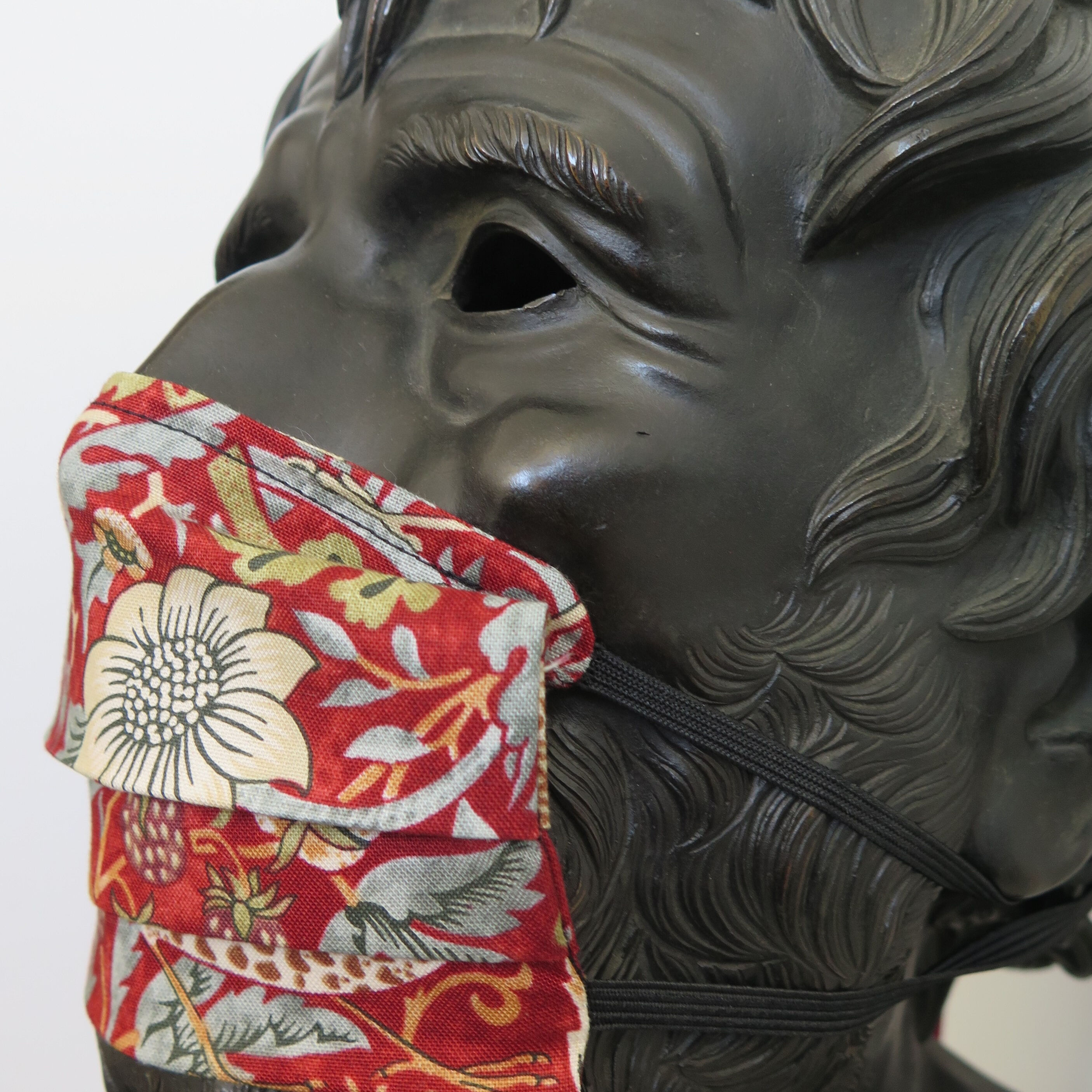Liberty face mask strawberry thief marigold red 4