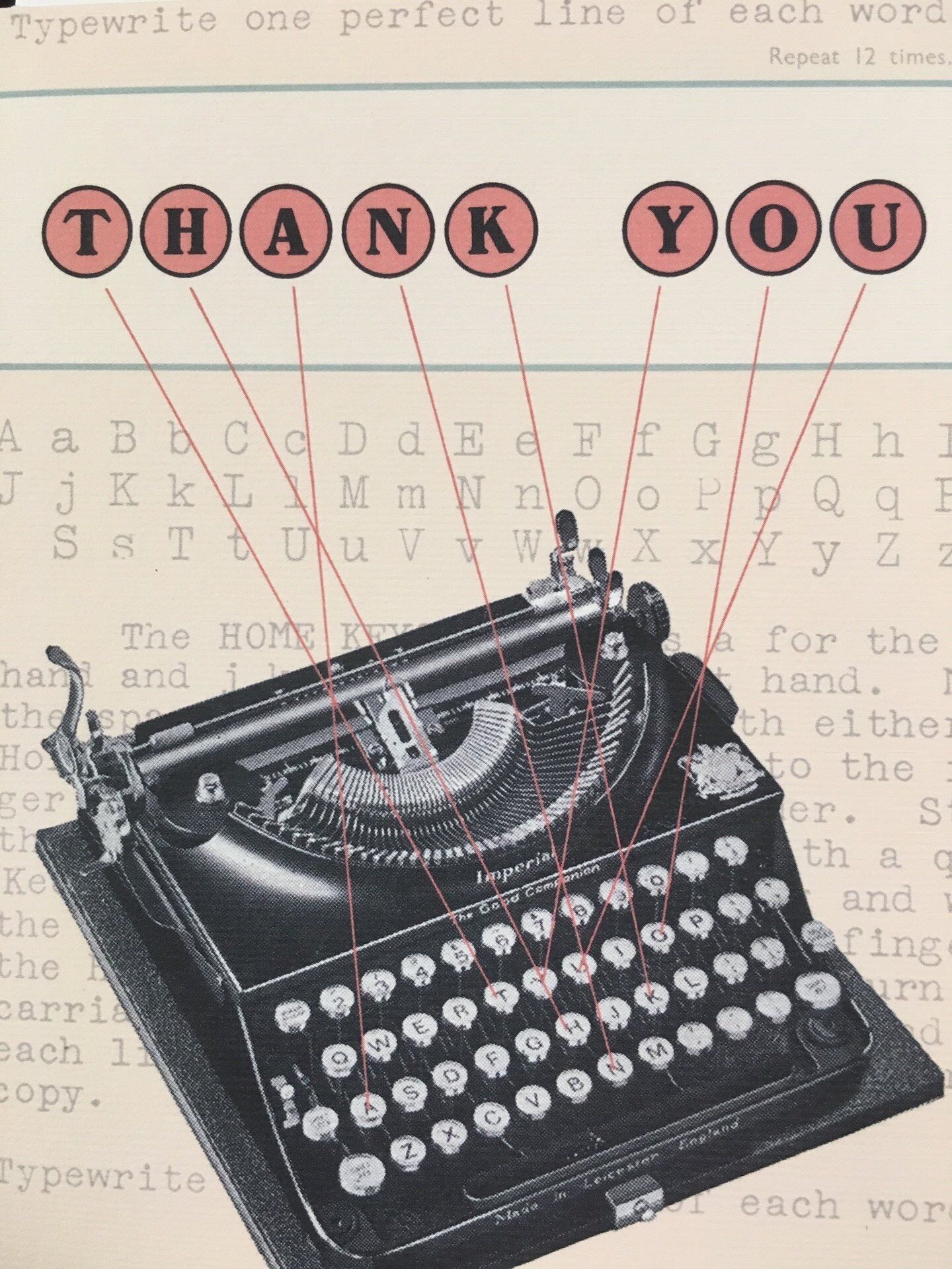 Card: Vintage Typewriter - Thank You