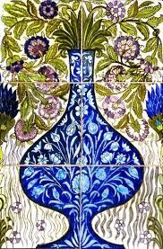 Card (V & A): Blue vase Tile Panel
