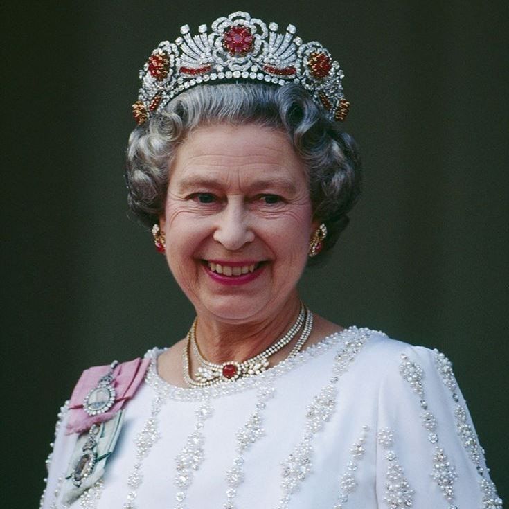 Queen Elizabeth II wears the Burmese Ruby Tiara.